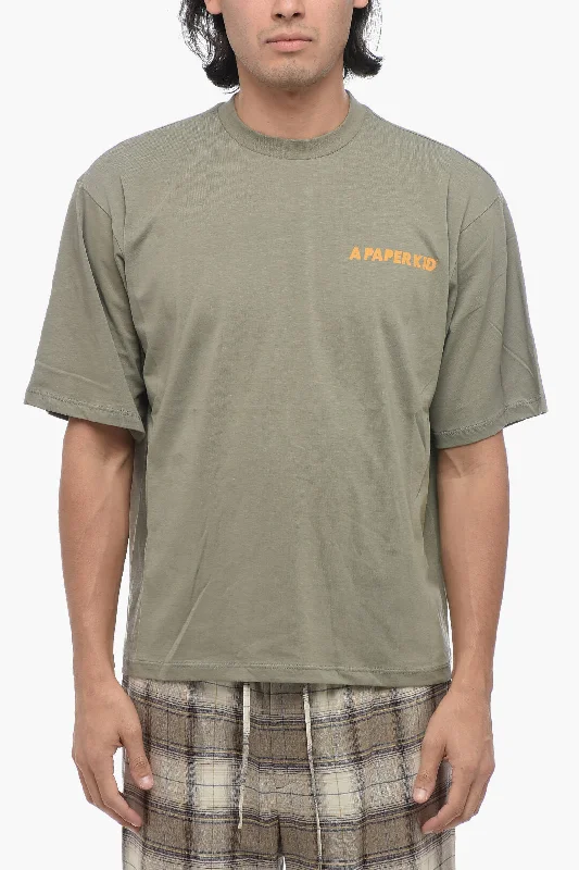 Unbeatable Prices A Paper Kid Solid Color Crew-neck T-Shirt with Printed Logo