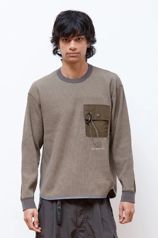 Reduced Prices Pe Waffle Long Sleeve T-Shirt Khaki