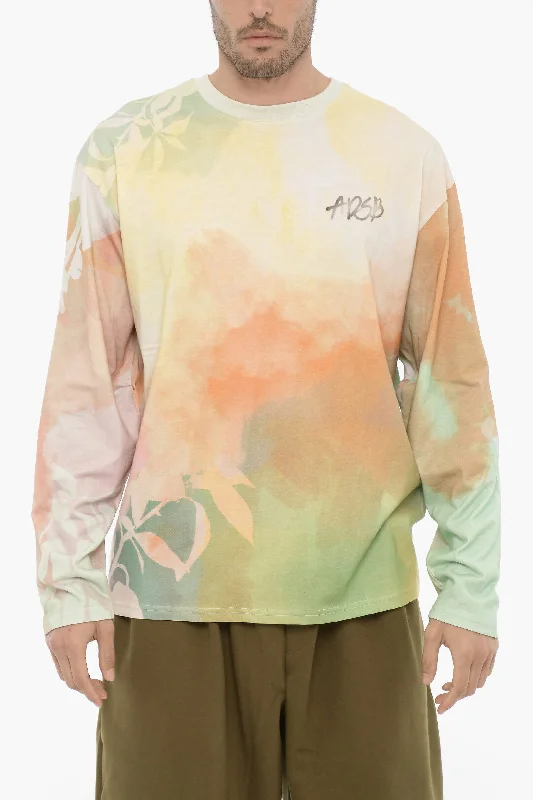 Weekend Deals That Sizzle Andersson Bell Tie-Dye Effect Long Sleeve RHINO Crew-neck T-Shirt