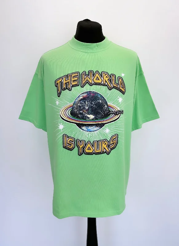 Weekend Savings Extravaganza Apple Green Heavyweight Planet T-shirt.