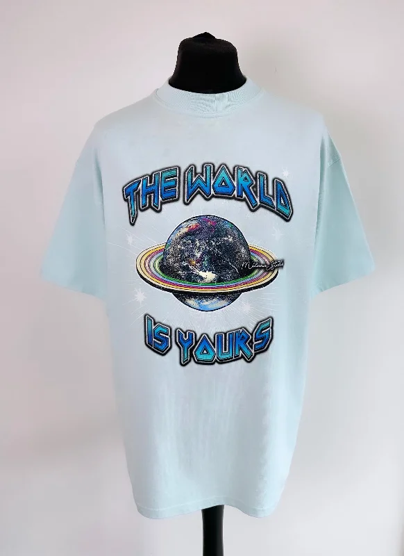 Weekend Discounts to Enjoy Baby Blue Planet Heavyweight T-shirt.