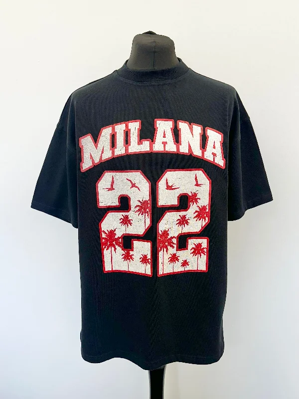Super Deal Black 22 Palm Heavyweight T-shirt.