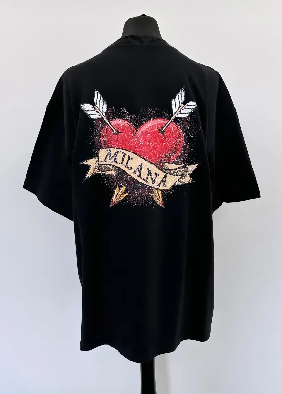 Best Seller Black Heart Script Heavyweight T-shirt