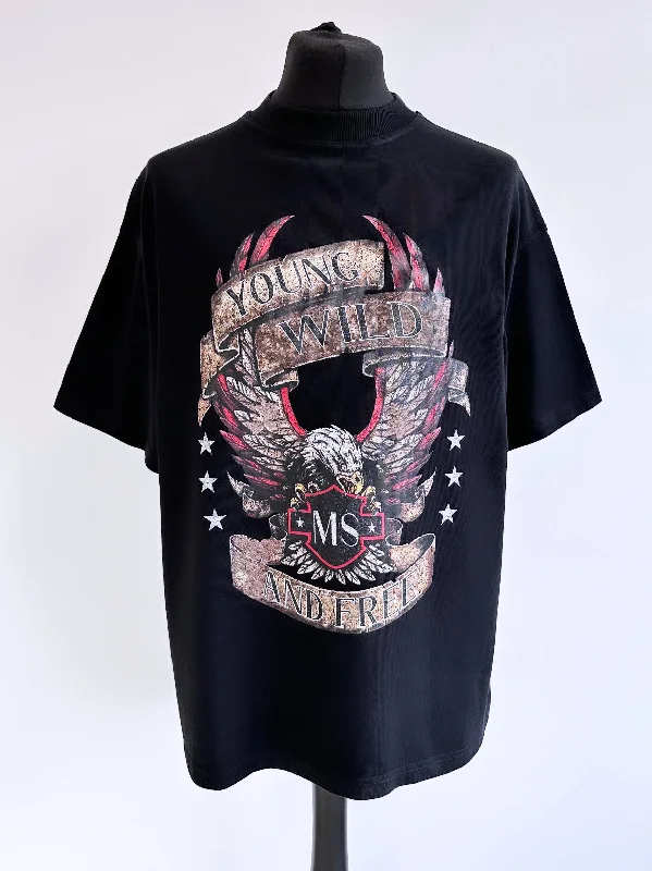 Weekend Discounts to Savor Black Heavyweight Eagle T-shirt.