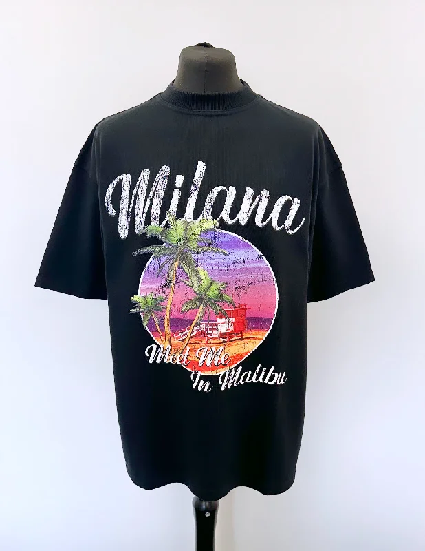 Clearance Sale Black Malibu Heavyweight T-shirt.