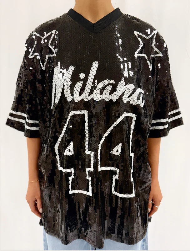 Weekend Deals That Dazzle Black Sequin T-shirt.