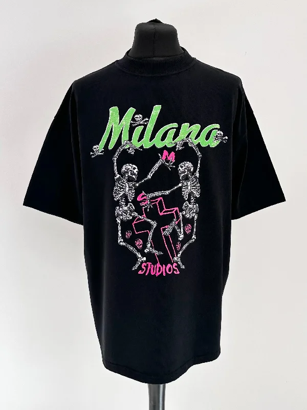 Weekend Shopping Bliss Black Skeleton Heavyweight T-shirt.