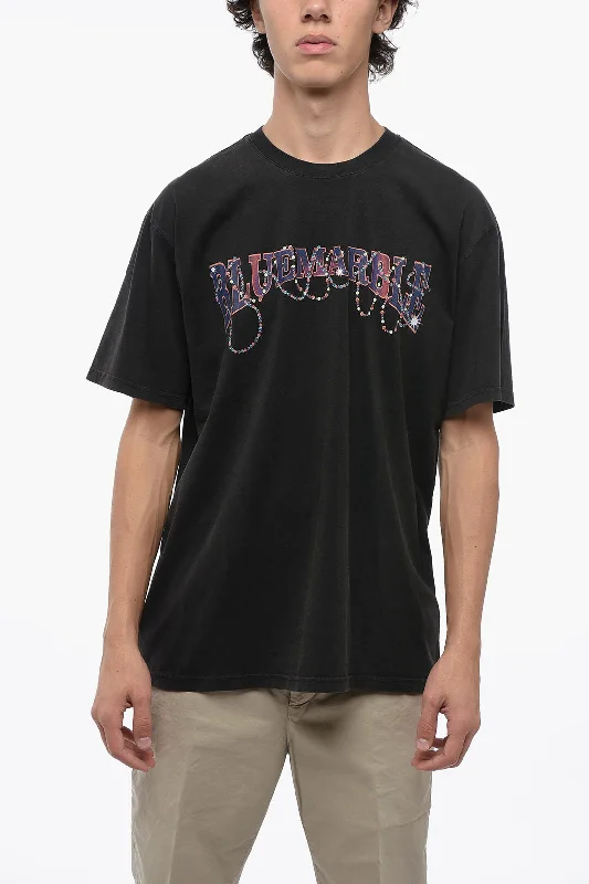 Hot Buy Bluemarble Logo Printed Crew-neck T-Shirt