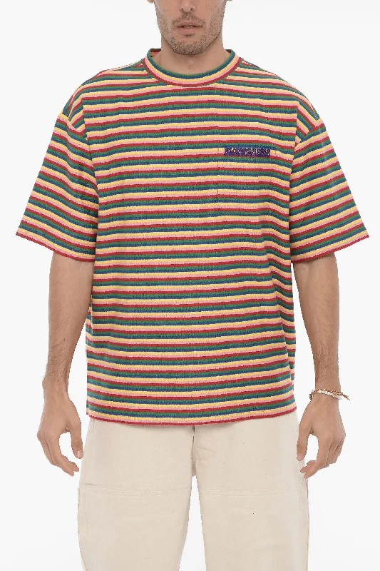 Weekend Offers That Shine Bluemarble Multicolor-Striped Crew-neck T-shirt with Breast Pocket