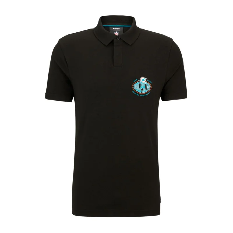 Shop and Save BOSS x NFL cotton-piqu polo shirt with collaborative branding