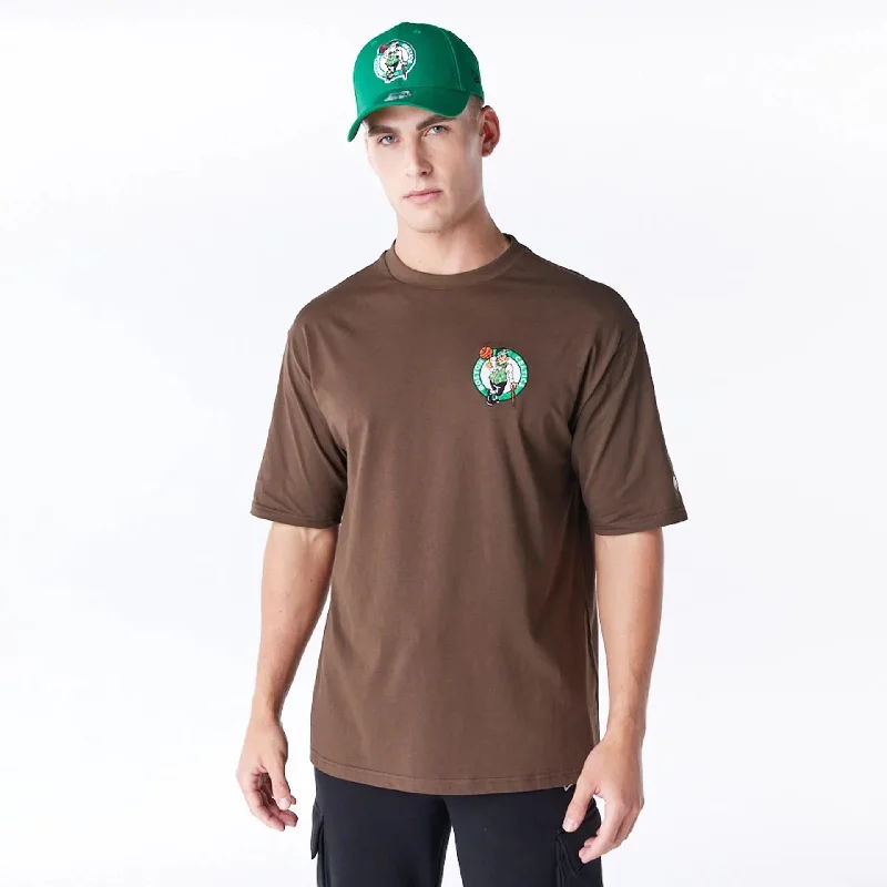 Weekend Bargains to Savor Boston Celtics League Essential Dark Brown Oversized T-Shirt