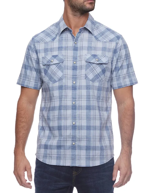 Weekend Savings Extravaganza Brentwood Short Sleeve Vintage Western Shirt In Blue Combo