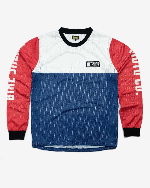 Weekend Bargains to Snag BSMC XR Race Jersey - WHITE/BLUE/RED