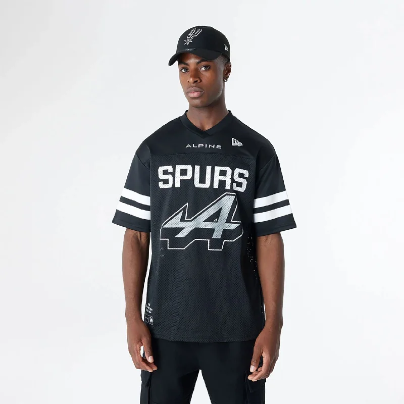 Lowest Rates BTW Alpine F1 Racing x San Antonio Spurs Black Mesh T-Shirt