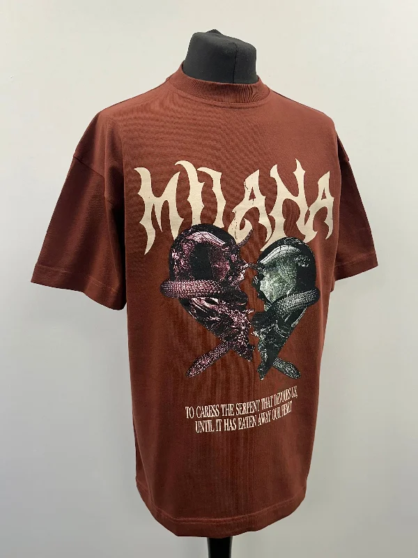 Hot Deal Burgundy Serpent Heavyweight T-shirt.
