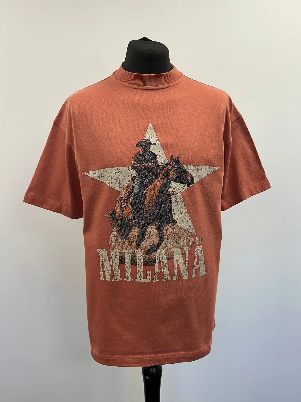 Instant Savings Rust Western World Heavyweight T-shirt.