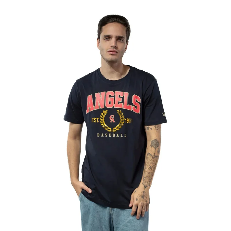 Quick Sale California Angels Gold Leaf Navy T-Shirt
