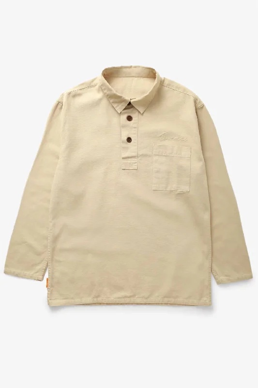 Weekend Specials to Enjoy Canvas Script Popover Shirt In Khaki