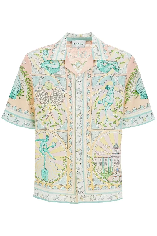 Online Only Casablanca Men's Short-Sleeved Linen Shirt For Men