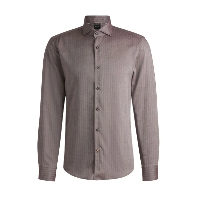 Limited Time Casual-fit shirt in herringbone twill