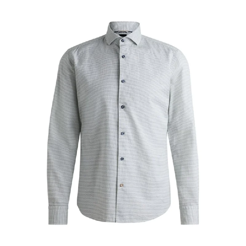 Quick Deals Casual-fit shirt in structured cotton with spread collar