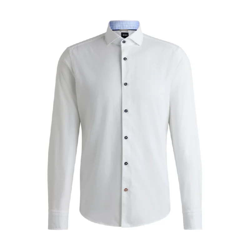 Celebrate the Weekend with Discounts Casual-fit shirt in structured cotton with spread collar