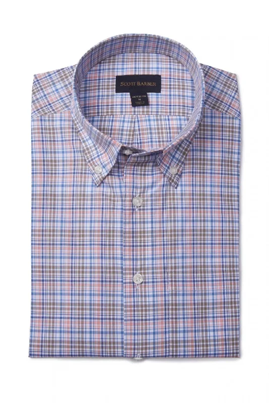Online Only Casual Plaid Organic Poplin In Cantaloupe