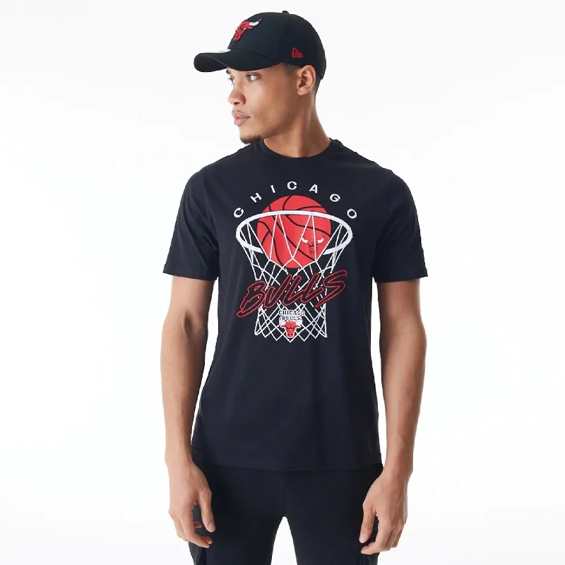 Quick Deals Chicago Bulls NBA Net Graphic Black T-Shirt