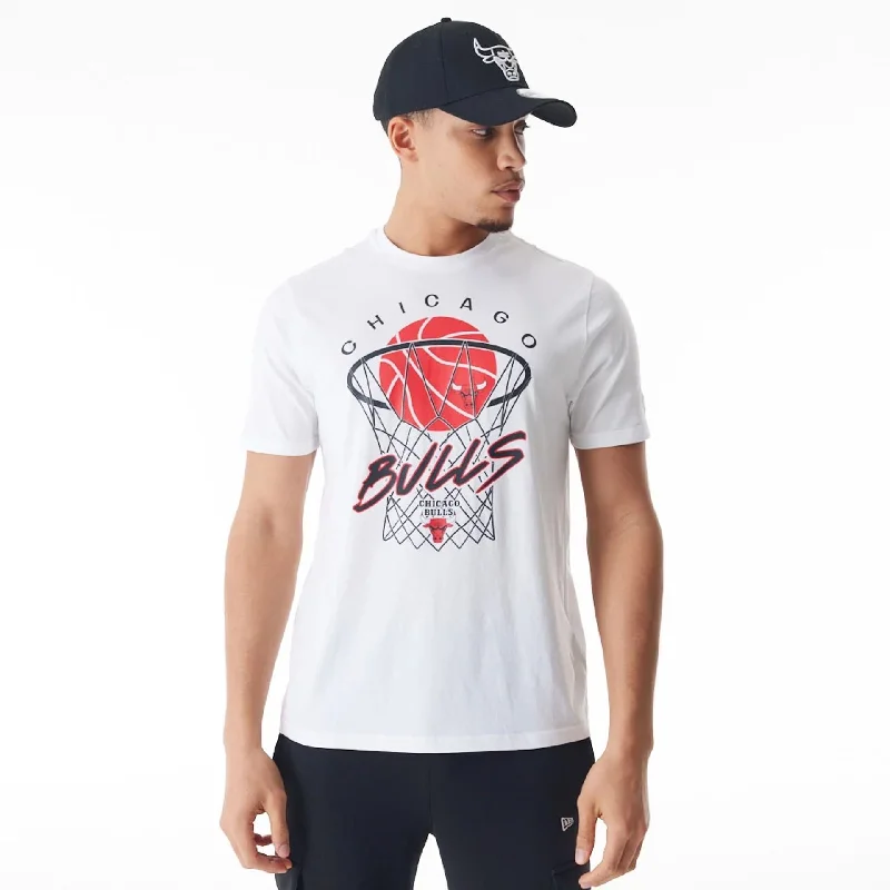 Special Price Chicago Bulls NBA Net Graphic White T-Shirt