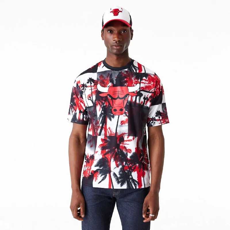 Huge Savings Chicago Bulls NBA Palm Tree Mesh Red T-Shirt