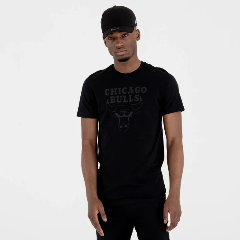 While Supplies Last Chicago Bulls NBA Regular Black On Black T-Shirt
