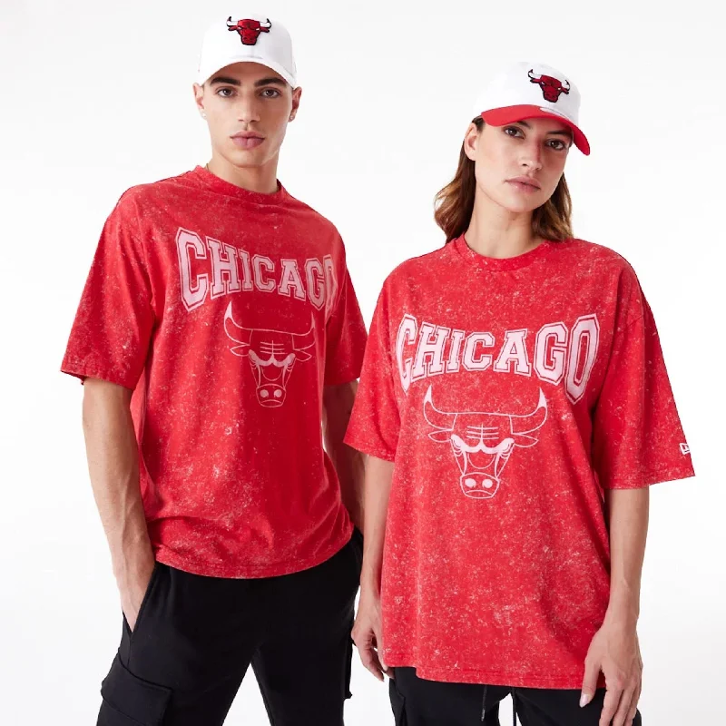 Massive Deals Chicago Bulls NBA Washed Red Oversized T-Shirt
