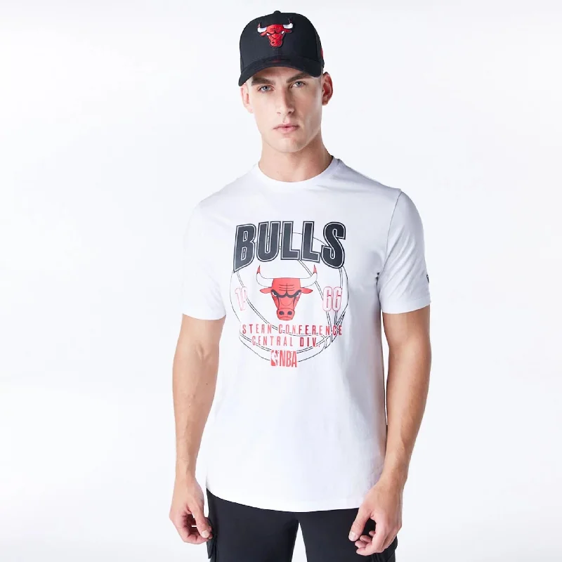 Weekend Savings Bonanza Chicago Bulls NBA Wordmark Graphic White T-Shirt