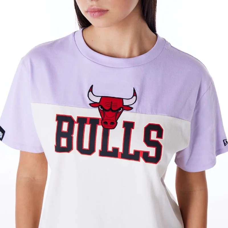 Weekend Savings Fiesta Chicago Bulls Womens NBA Pastel Purple Oversized T-Shirt