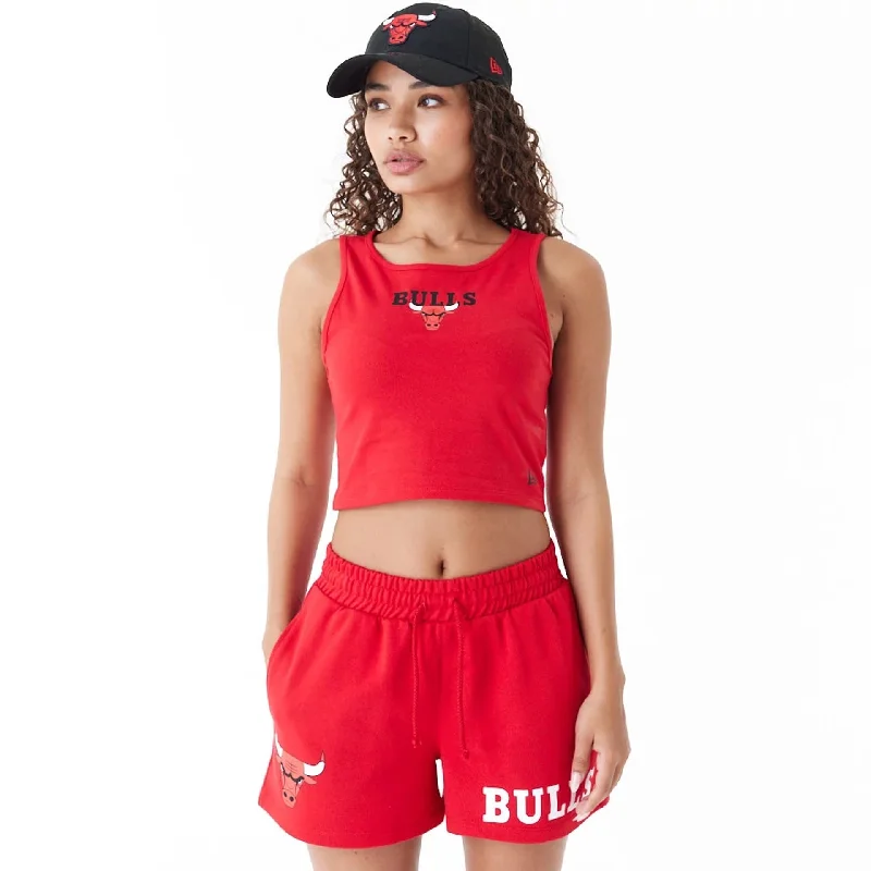New Deals Chicago Bulls Womens NBA Team Logo Red Crop Tank Top