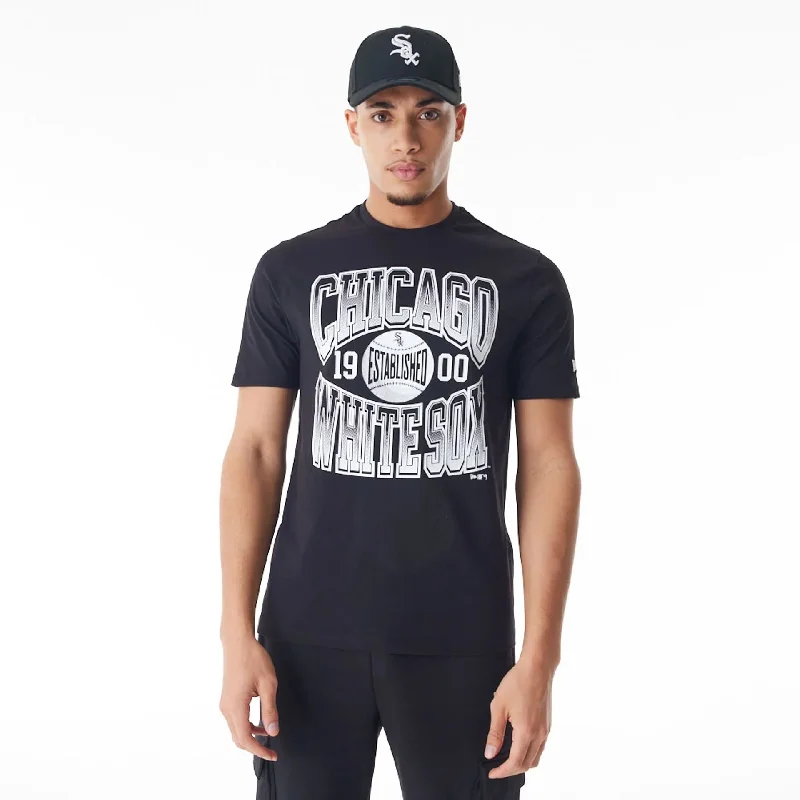 Steals and Deals Chicago White Sox MLB Gradient Graphic Black T-Shirt