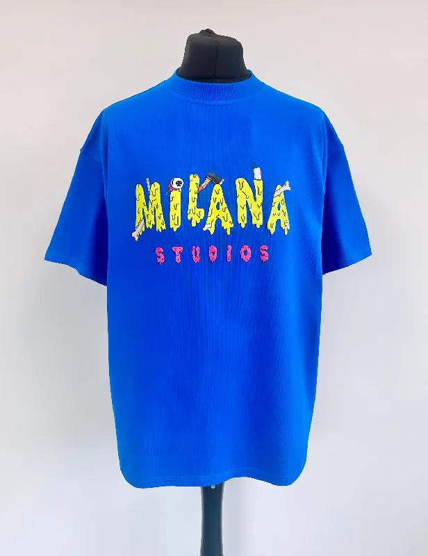 Weekend Discounts You Deserve Cobalt Blue Heavyweight Bubble T-shirt.
