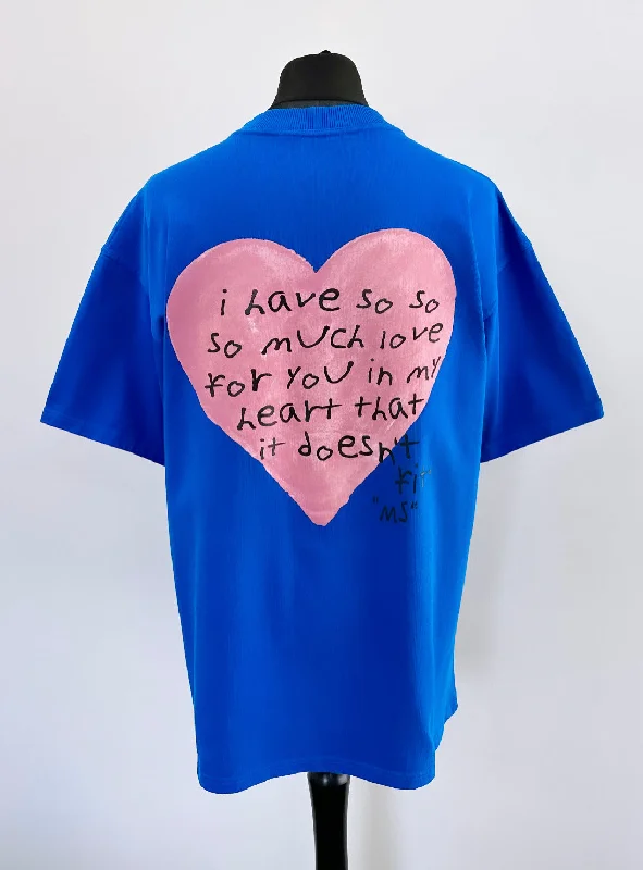 Year-End Deals Cobalt Blue Love Note Heavyweight T-shirt.