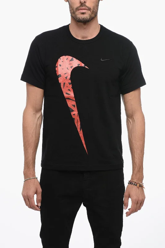 Crazy Deal Comme Des Garçons NIKE X CDG Crew Neck Cotton T-Shirt with Glittered Logo