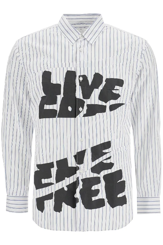 Hurry In Comme Des Garcons Shirt Men's 'Live Free Printed Shirt'