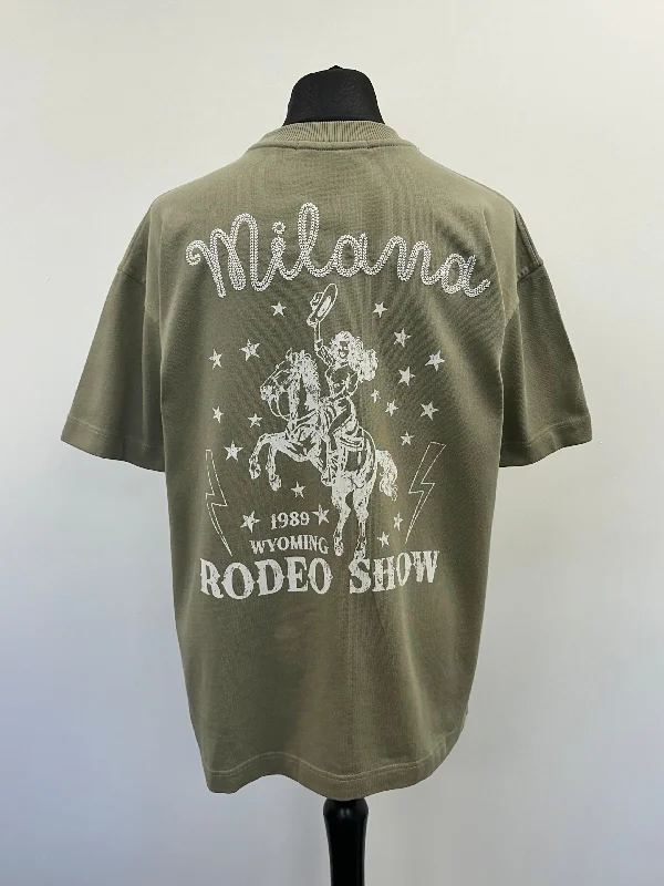 Stock Up and Save Cool Khaki Rodeo Show Heavyweight T-shirt.
