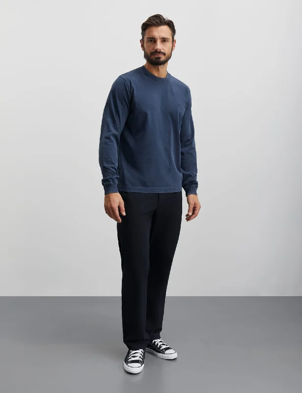 Buy Now Cotton Jersey Dye Frode Tee LS, Midnight Navy