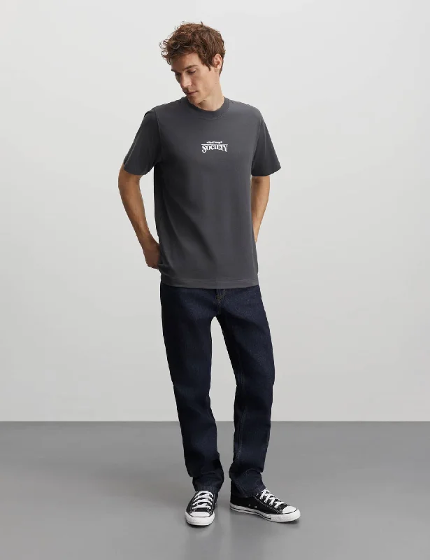 Seasonal Clearance Cotton Jersey Frode World Energy Tee, Black Oyster