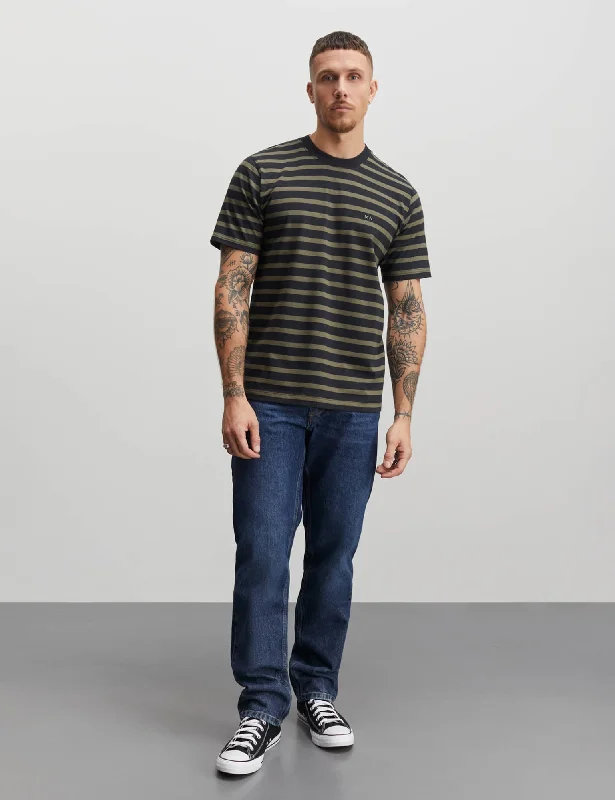 Today’s Special Cotton Jersey Stripe Frode Tee, Kalamata/Jet Black