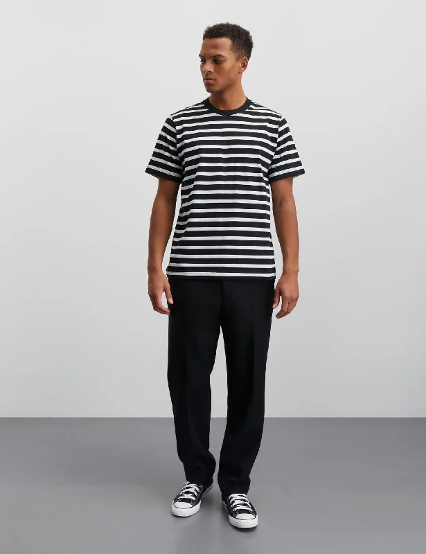 Final Markdown Cotton Jersey Stripe Frode Tee, White/Black