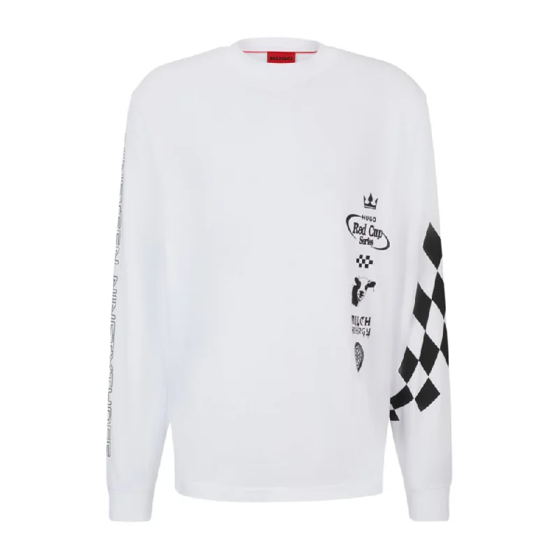 Deal Dash Cotton-jersey T-shirt with racing-inspired prints