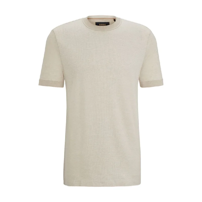 Weekend Specials Just for You Cotton-silk regular-fit T-shirt with mixed structures