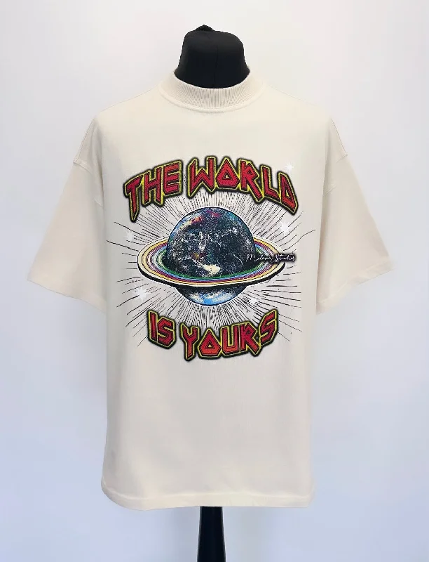 Weekend Offers That Dazzle Cream Heavyweight Planet T-shirt.