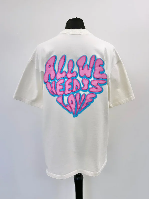 Half Price Cream Balloon Heart Heavyweight T-shirt.