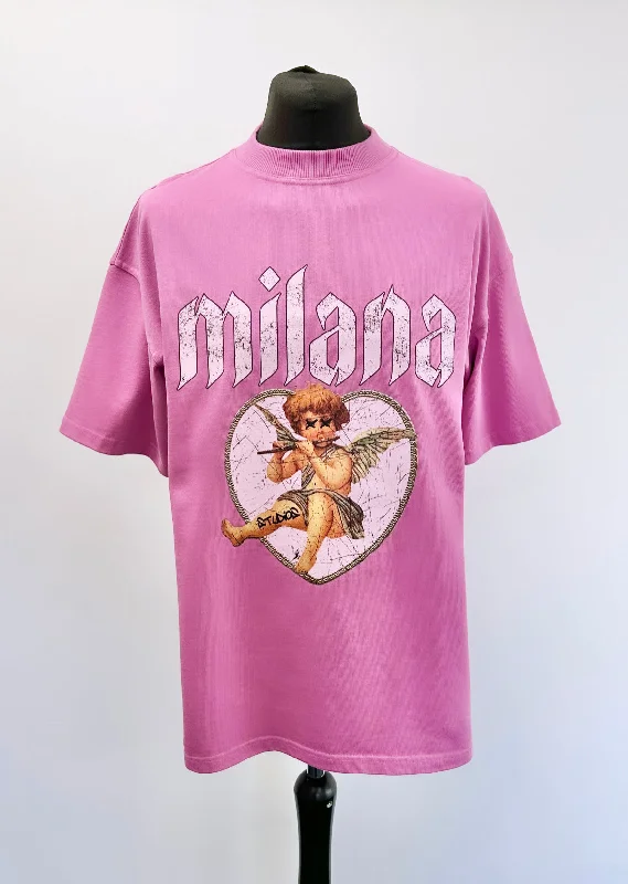 Midnight Madness Raspberry Heavyweight Cherub T-shirt.